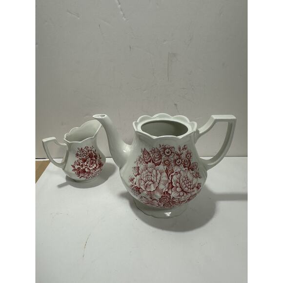 Royal Staffordshire Avondale Large + Small Pitcher Bowl Set 2 England J&G Pink